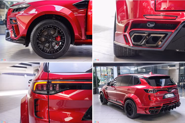 Phía sau, cụm đèn hậu được giữ nguyên bản, cản sau được làm lại hầm hố và cứng cáp hơn. Một bộ khuếch tán cỡ lớn được bổ sung. Xe được trang bị bộ mâm 2 mảnh CNC có giá khoảng 100 triệu đồng. Hệ thống ống xả của Meisterschaft cho âm thanh uy lực hơn.