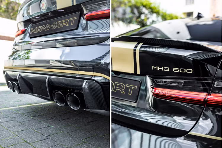 Không chỉ can thiệp vào phần mềm động cơ, Manhart còn lắp cho chiếc xe bộ ống xả mới với 4 lỗ thoát cùng chức năng đóng mở van chủ động. Hãng độ này cũng nhận loại bỏ các bộ lọc trong ống xả nguyên bản nếu khách hàng không muốn nâng cấp lên ống xả độ.