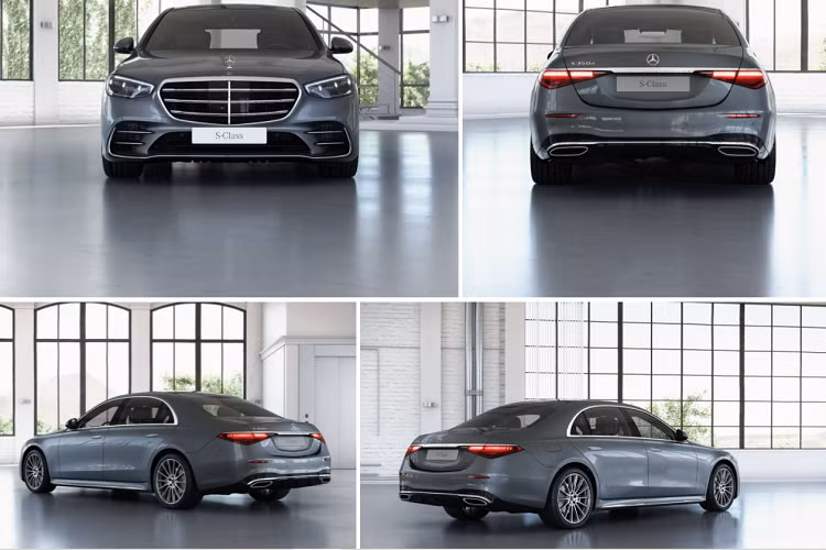 Mercedes-Benz S-Class W223 mới mang ngôn ngữ thiết kế Sensual Purity, với các đường cong mềm mại, mui xe thoải về sau, tay nắm cửa liền lạc, cabin được làm rộng rãi hơn với trục cơ sở tăng 51 mm so với đời trước.