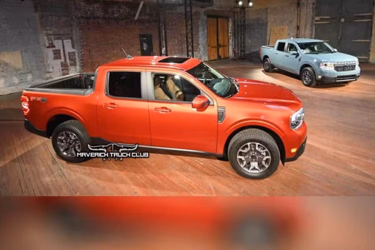 Ở phần ngoại hình, mẫu xe bán tải Ford Maverick mang những đường nét thiết kế đậm chất cơ bắp, nam tính không thua kém gì "đàn anh" Ranger hay thậm chí còn có phần nhỉnh hơn đôi chút. Điều đó được thể khá rõ ở phần đầu xe với bộ lưới tản nhiệt và cụm đèn chiếu sáng to bản mang thiết kế lạ mắt. 