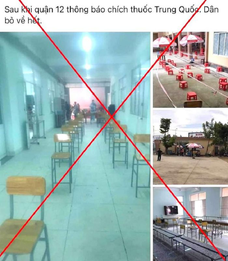 Một tài khoản facebook lan truyền thông tin về quận 12 tiêm vaccine của Sinopharm. Ảnh: Chụp màn hình