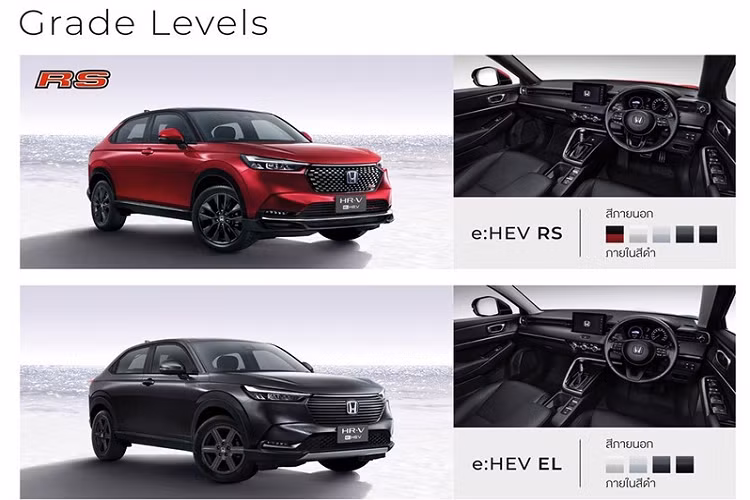 Ở thị trường Thái Lan, Honda HR-V 2022 mới được chia thành 3 bản trang bị là E, EL và RS. Giá xe Honda HR-V mới ở thị trường này dao động từ 979.000 - 1.179.000 Baht (khoảng 666 - 801 triệu đồng).