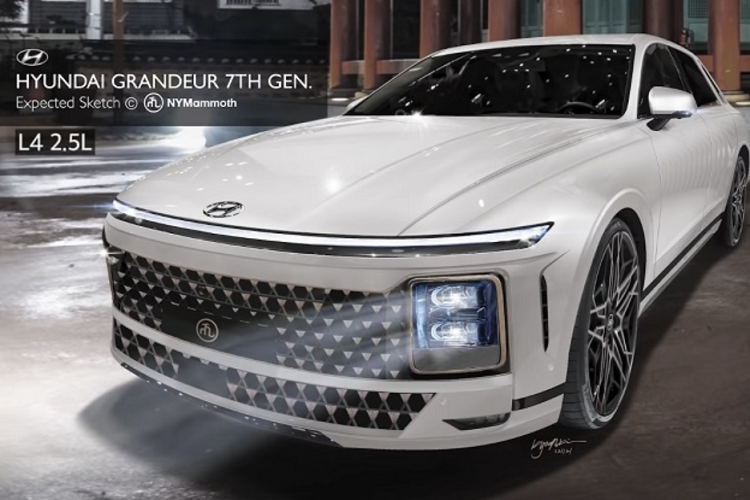 Theo một số nguồn tin, Hyundai Grandeur thế hệ thứ 7 sẽ có mã hiệu là GN7, với thiết kế lấy cảm hứng từ thế hệ đầu tiên, kết hợp giữa sự hoài cổ và tương lai cùng những tính năng công nghệ mới nhất hiện nay. Bên cạnh đó, đây cũng là lần đầu tiên trong lịch sử mà Grandeur sở hữu chiều dài tổng thể vượt quá 5.000mm, đạt 5.015mm.