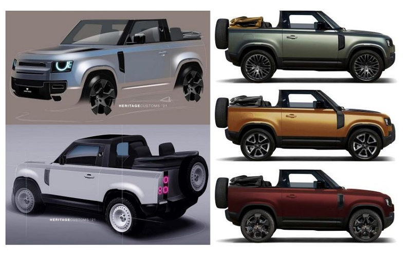 Tin mừng cho người hâm mộ của Defender nếu muốn trải nghiệm một khoang cabin thoáng đãng và thú vị như Bronco hay Wrangler là hãng độ Heritage Customs vừa quyết định sẽ chế tạo một phiên bản Land Rover Defender mui trần đúng nghĩa. Theo đó, Heritage Customs sẽ sử dụng nền tảng của Defender 90 để “biến tấu” thành phiên bản mui trần, tạm có tên là Valience Convertible.