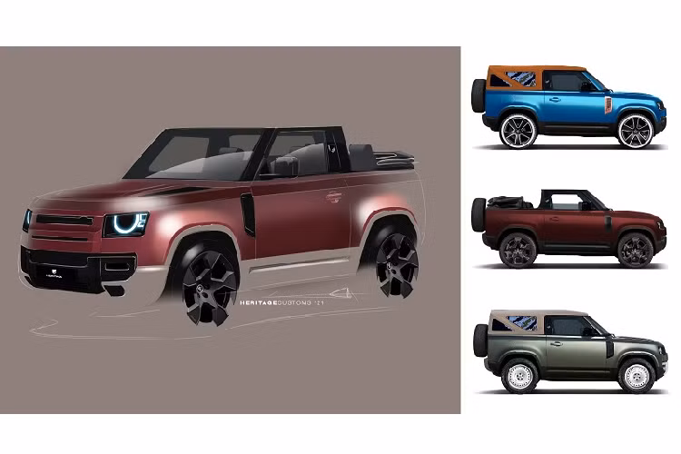 Hãng độ này thậm chí còn giới thiệu một số hình ảnh phiên bản mui trần dưới dạng concept được tạo ra bằng kỹ xảo đồ họa. Mặc dù không phải là một phiên bản chính hãng, nhưng Land Rover thậm chí đã có những động thái “bật đèn xanh” cho Heritage Customs.