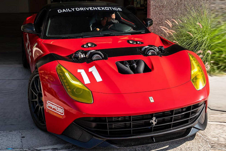Chiếc xe được độ bởi thợ sửa xe hơi Aaron Kaufman. Anh đã độ chiếc Ferrari này cho kênh YouTube Daily Driven Exotics. Dự án bắt đầu vào năm 2020 và sau khi bị đại dịch trì hoãn, hiện tại chiếc xe đã chính thức được hoàn thành và tham gia vào những sự kiện xe hơi lớn nhỏ. Những người chơi xe tại DDE đã mua một chiếc F12 Berlinetta đã qua sử dụng với giá 300.000 USD và sau khi cầm lái chiếc xe trên đường thử, họ đã quyết định cần phải nâng cấp chiếc xe với bộ tăng áp kép.