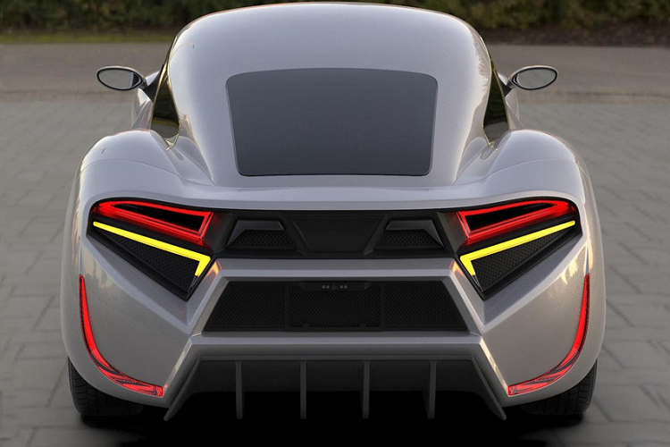 Có dáng vẻ một chiếc coupe thể thao 2 chỗ, phần đầu xe trông hơi giống một phiên bản “dồn nén” của Bugatti Chiron, trong khi sườn xe lại khiến người nhìn nghĩ tới Porsche 718 Cayman. Ngự trị mặt trước là một lưới tản nhiệt mạ vàng được truyền cảm hứng bởi đền thờ Hồi giáo Dome of the Rock ở Thành cổ Jerusalem, trong khi hai bên là hai hốc gió lớn và đèn pha to đến tức cười. Vòm bánh xe quá khổ là chi tiết nổi bật ở bên sườn, trong khi phía sau lại có sự hiện diện cuat một bộ khuếch tán gió dữ dằn và đèn hậu LED hình tam giác.