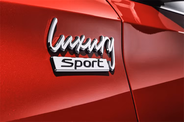 Bên sườn, Hyundai Lafesta 2021 mới có thêm bộ vành 18 inch với thiết kế mới, được sơn màu đen nhám hầm hố hơn. Nằm sau bộ vành này là cùm phanh màu đỏ theo phong cách của các mẫu xe thể thao. Tiếp đến là thanh ba-bô-lê bên sườn màu đen bóng và tem chữ nổi "Luxury Sport" mới ở chắn bùn trước.