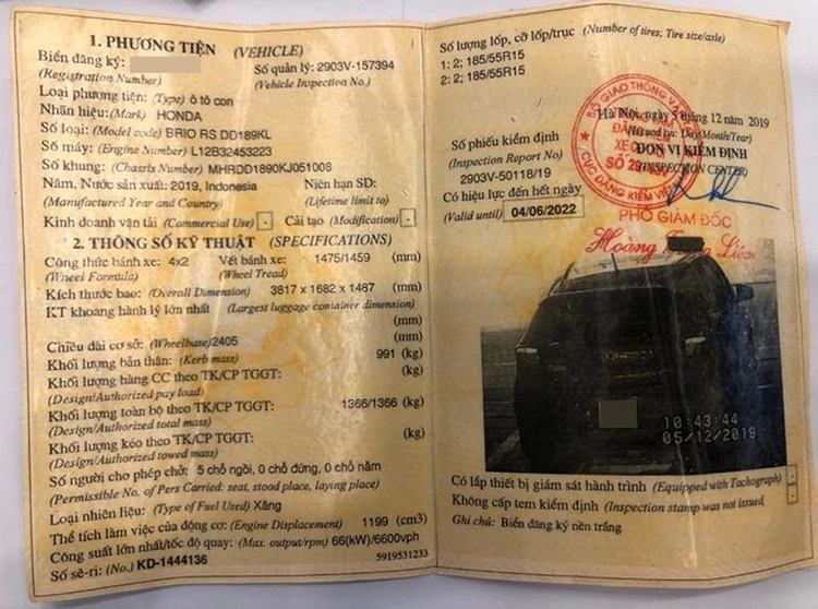 Le phi cap giay dang kiem phuong tien se giam con 0 dong?