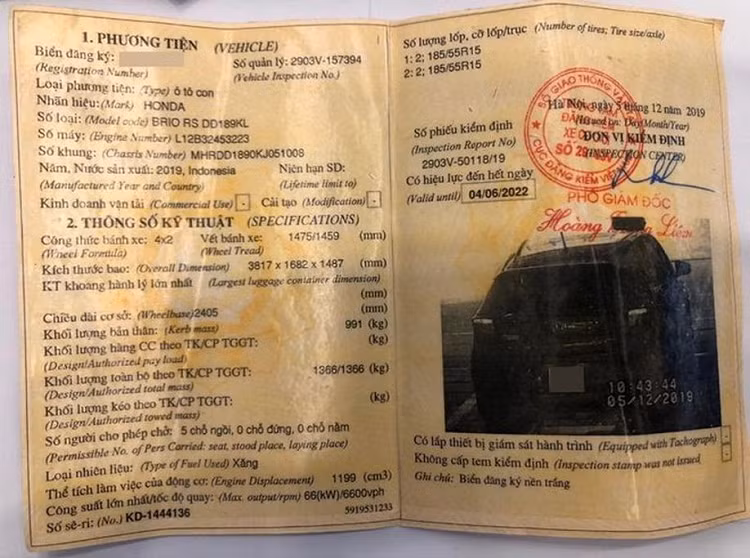 Le phi cap giay dang kiem phuong tien se giam con 0 dong?