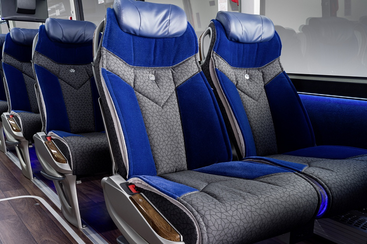 Khách hàng có thể chọn một số tùy chọn về vải, màu sắc, kiểu dáng, may áo và các tùy chọn chỗ ngồi sang trọng khác. Hành khách cũng sẽ được sử dụng hai ổ cắm USB hoặc ổ điện 110v được lắp đặt chính giữa mỗi cặp ghế.