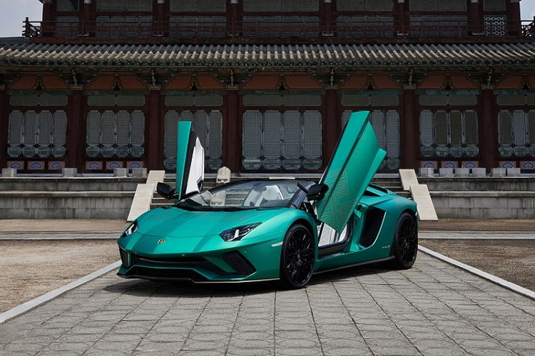 Điểm chung của cả 2 chiếc Lamborghini Aventador S Roadster giới hạn này là đều có đồ họa độc đáo lấy cảm hứng từ văn hóa Hàn Quốc trên nắp ca-pô, cánh cửa, vòm bánh xe phía sau và nắp động cơ.