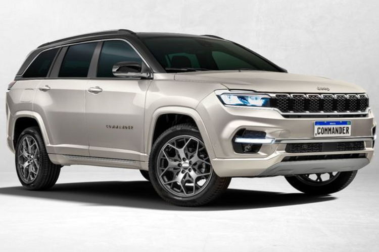  Jeep Commander hoàn toàn mới sẽ được ra mắt thế giới vào ngày 26/8 tới với phong cách ngoại thất khá giống Compass bản nâng cấp, bao gồm các vòm bánh xe vuông vức sơn cùng màu thân xe và đường hằn thân xe mạnh mẽ.