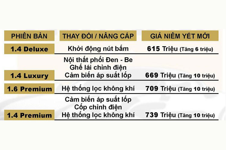 Ngoài việc bổ sung bán trở lại phiên bản 1.6L Premium cho năm 2021, các phiên bản khác của Kia Seltos mới đều có thêm trang bị tiện nghi mới và mức giá tăng nhẹ so với trước.