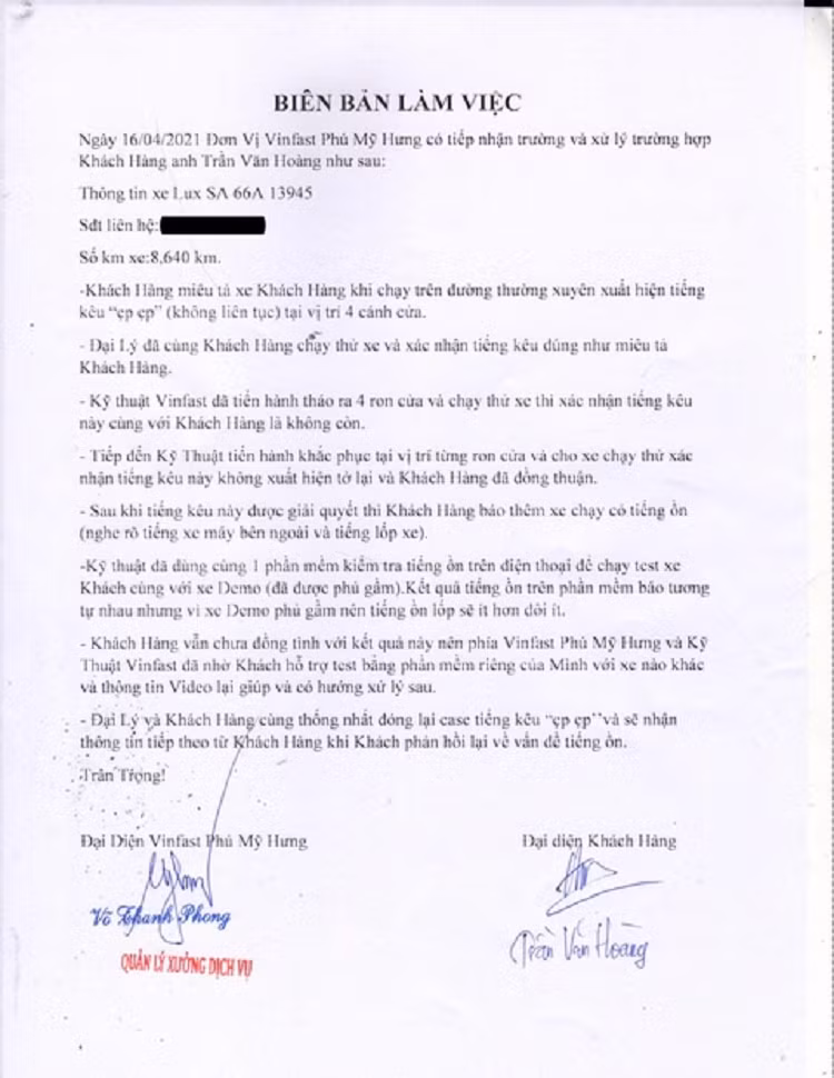 Dai dien VinFast: 