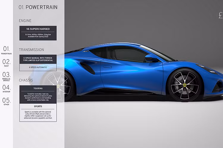 Lotus Emira V6 2022 mới được trang bị động cơ Toyota 2GR-FE 3,5 lít V6 với bộ siêu nạp Edelbrock 1740. Khối động cơ đặt giữa này có khả năng sản sinh mức công suất 400 mã lực, nếu được trang bị đi kèm hộp số sàn sáu cấp thì mức mô-men xoắn của xe là 420 Nm, nếu xe được trang bị đi kèm hộp số tự động sáu cấp thì mức mô-men xoắn được công bố ở mức 430 Nm.