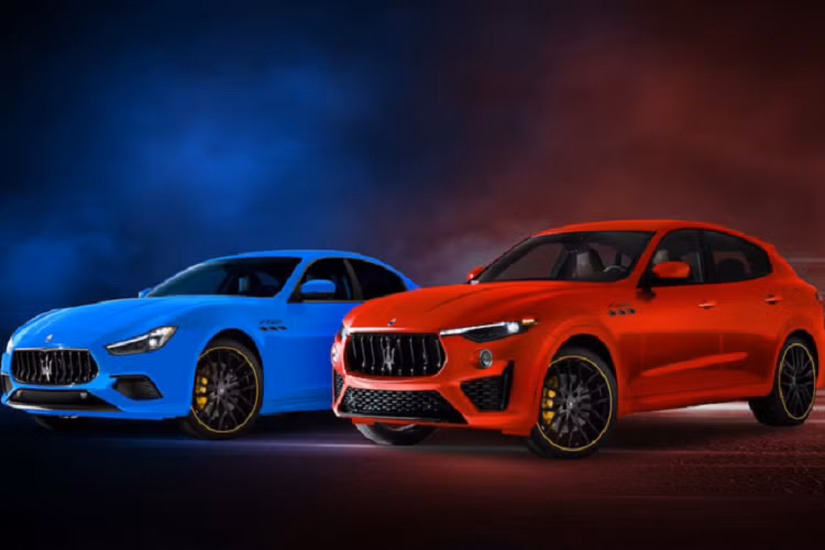 Được giới thiệu tại triển lãm ôtô Thượng Hải 2021, Trung Quốc vừa qua, phiên bản Maserati F Tributo 2021 mới của Ghibli và Levante khoác lên mình màu sơn Rosso Tributo (đỏ) và Azzuro Tributo (xanh).