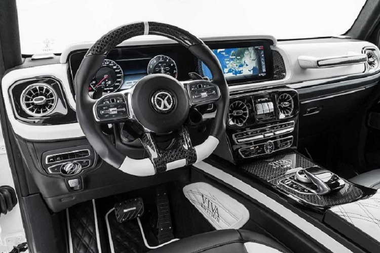 Khoang cabin của Mercedes-AMG G63 Viva Edition không có sự hào nhoáng mà Mansory thường mang đến.