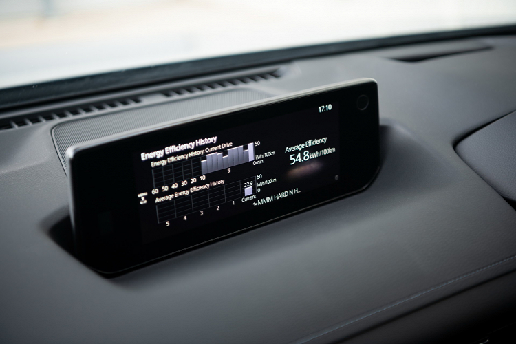 Về mặt an toàn, MX-30 2021 được trang bị tính năng hỗ trợ giữ làn khẩn cấp với cảnh báo điểm mù và hỗ trợ giữ đường, cảnh báo giao thông cắt ngang phía trước,...