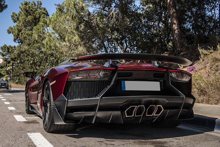 Việc lược bỏ toàn bộ kính chắn gió, mui xe, hệ thống giải trí và điều hòa giúp Aventador J có khối lượng 1.575 kg. Động cơ của xe tương đồng với phiên bản Aventador tiêu chuẩn.