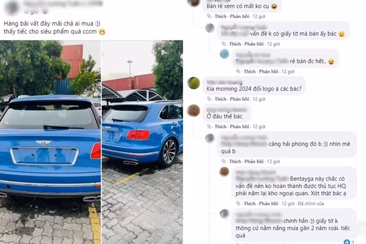 Đáng chú ý là người đăng ảnh cho hay, chiếc xe SUV siêu sang Bentley Bentayga V8 này đã ở cảng Hải Phòng gần 2 năm qua mà chưa được thông quan, khiến nhiều người yêu xe khá quan tâm. Tuy nhiên, đây không phải là xe nhập khẩu tư nhân mà được đại lý Bentley chính hãng mang về nước để tìm kiếm khách hàng.