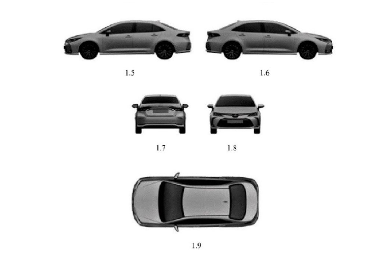 Về kiểu dáng, Toyota Corolla Altis thế hệ thứ 12 là một mẫu xe hoàn toàn mới khi được xây dựng trên nền tảng Toyota New Global Architecture (TNGA) GA-C, tương tự Prius và C-HR. Xe có kích thước dài x rộng x cao lần lượt là 4.640 x 1.780 x 1.435 mm. Như vậy, Altis mới dài hơn 10mm, rộng hơn 5mm và thấp hơn 45mm so với mẫu Altis tiền nhiệm.