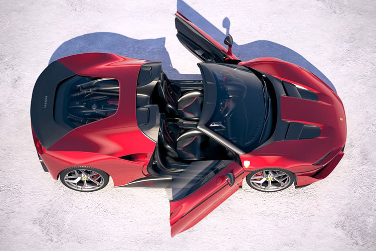 Phát triển từ mẫu siêu xe Ferrari 488 Spider, J50 có đôi chút thay đổi về mặt thiết kế với lưới tản nhiệt mở rộng hơn và đèn pha sắc sảo. So với 488 Spider, Ferrari J50 có thông số tốt hơn khi động cơ V8 3.9L tăng áp kép sản sinh đến 690 mã lực.