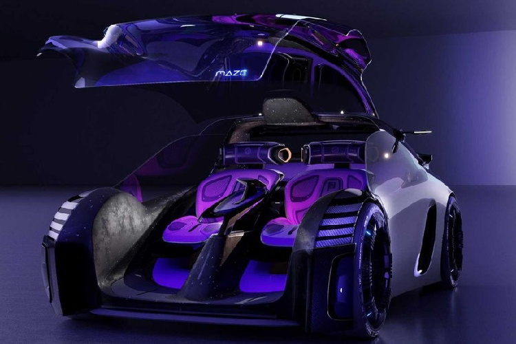 Nhằm tôn vinh thế giới thực và kỹ thuật số, nghiên cứu thiết kế táo bạo dự định mang lại niềm vui lái xe cho những chiếc xe điện thay vì chỉ đơn giản là trải nghiệm hành trình từ A đến B. Trung tâm của MG Maze là một hình thức bài trí quen thuộc đối với game thủ: một chiếc ghế dài/ghế sofa, một bộ điều khiển và một màn hình.