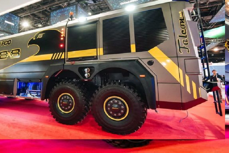 Mục đích của chiếc xe này là để ứng phó với hỏa hoạn trên đường băng sân bay càng nhanh càng tốt. Vì đám cháy máy bay có tính chất khác biệt nên cần có một số sản phẩm và thiết bị để dập tắt chúng đúng cách. Để thực hiện nhiệm vụ này, Falcon 8x8 có thể chở 16.000 lít nước và 1.920 lít bọt.