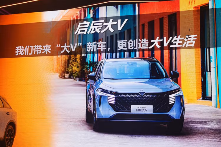 Trên đầu xe, Venucia V-Online được trang bị lưới tản nhiệt trước cỡ lớn, đi kèm logo hình chữ "V" trên đỉnh. Logo gợi liên tưởng đến xe ôtô VinFast tại Việt Nam, tuy nhiên logo nối với 2 nẹp mạ crôm kéo dài đến hết đèn pha. Trong khi đó, trên nắp ca-pô lại có thêm logo hình ngôi sao của thương hiệu Venucia.