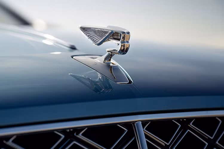 Thêm vào đó là biểu tượng Flying B vừa phát sáng vừa bật lên, thụt xuống chỉnh điện trên nắp ca-pô, lưới tản nhiệt trước với mắt lưới "kim cương kép" mới và viền mạ crôm xung quanh hốc gió trước.