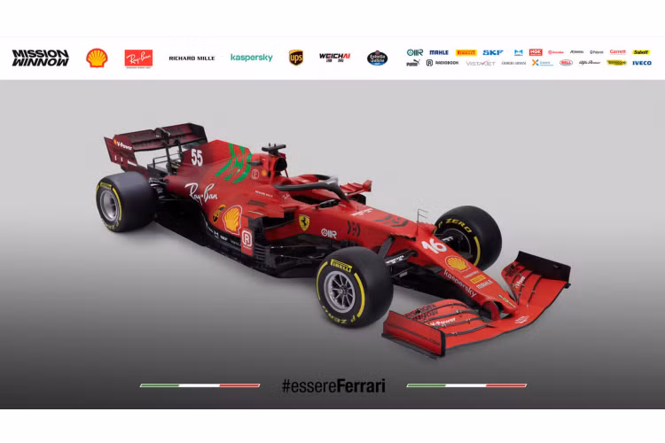  Ferrari SF21 SF21 sẽ tái xuất trong màu đỏ quen thuộc với các mảng màu xanh lá cây mới mẻ của nhà tài trợ Mission Winnow. Về mặt kỹ thuật, đội trưởng Mattia Binotto tin rằng bộ nguồn mới của họ đã khắc phục được vấn đề tốc độ trên đường thẳng từ năm ngoái và ông hy vọng sẽ thấy Ferrari trở lại trên bậc cao nhất của bục vinh quang lần đầu tiên kể từ năm 2019. Việc lái chiếc SF21 sẽ được Charles Leclerc và cựu tay đua McLaren Carlos Sainz đảm nhận.