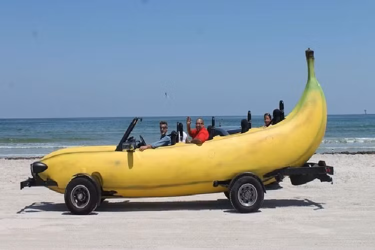 Bán tải chuối: Bỏ ra 2 năm và 25.000 USD để biến chiếc xe thành một quả chuối dài khoảng 7 m. Thế nhưng hình dáng kỳ dị của chiếc xe khiến chủ nhân thường xuyên gặp rắc rối với cảnh sát.