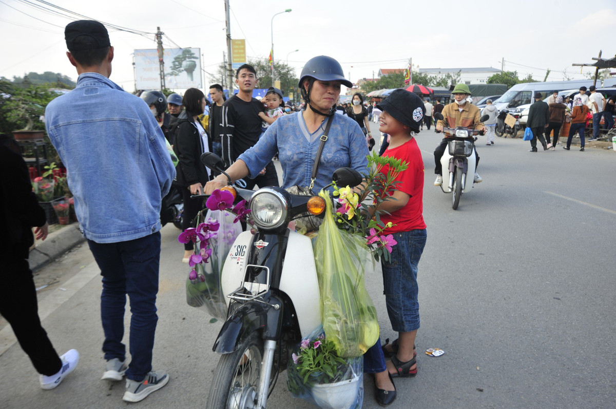Một người dân sắm những cây cảnh dịp đầu Xuân năm mới 2024. 