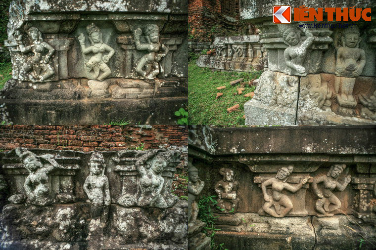 Tuy kiến trúc không còn nguyên vẹn, nhưng tháp Chiên Đàn là một trong số ít tháp Chăm còn lưu giữ lại được những tác phẩm điêu khắc bằng đá rất sinh động.