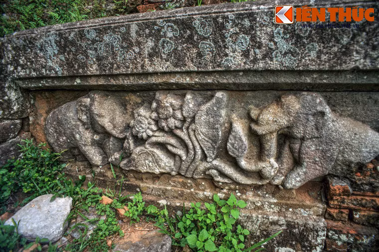 Cây cối và các loài vật cũng xuất hiện trên các tấm phù điêu.