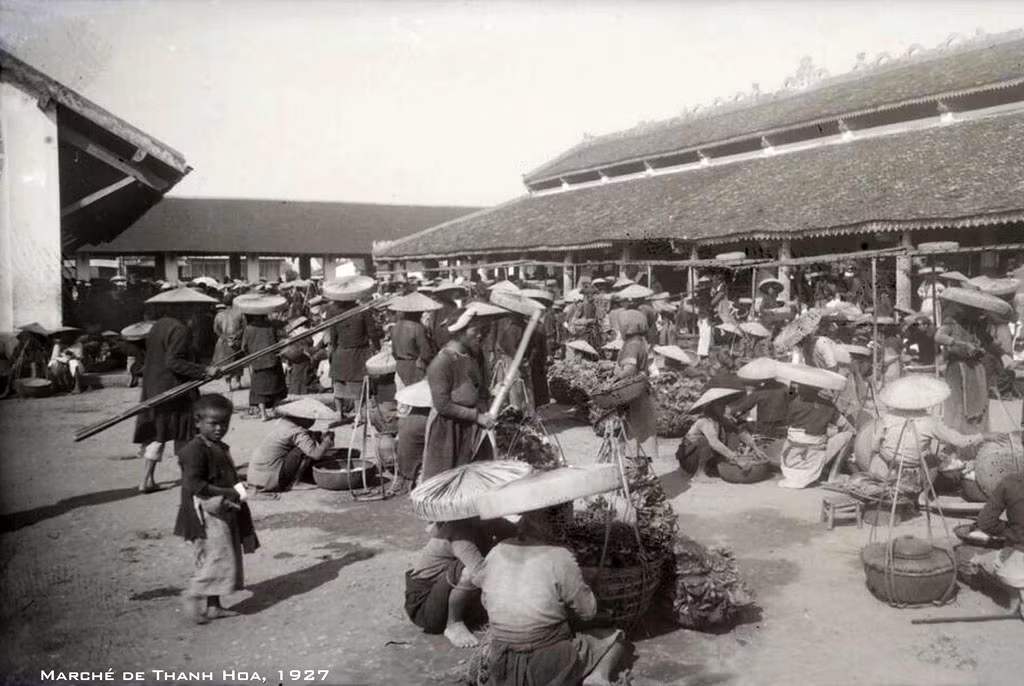 Chợ Thanh Hóa năm 1927. Ảnh tư liệu.