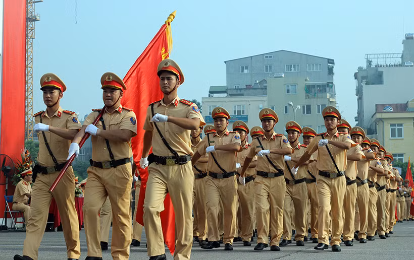 Những cán bộ, chiến sỹ CSGT của các đội thi đều là những người xuất sắc, ưu tú được lựa chọn để tham dự.