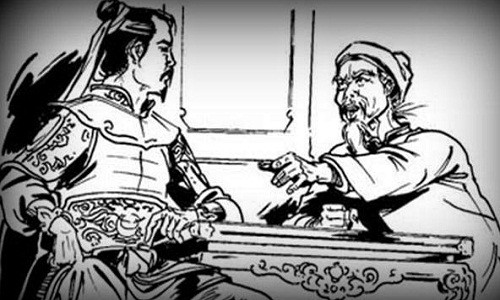 Tranh vẽ Nguyễn Thiếp hội ngộ vua Quang Trung. Ảnh tư liệu .