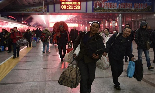 "Cuộc di cư mùa xuân” ở Trung Quốc đã chính thức bắt đầu kể từ ngày 1/2. Ảnh: China News.