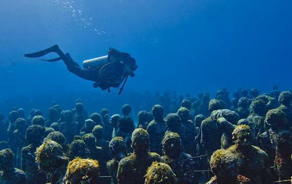 Điều đặc biệt là các tác phẩm điêu khắc trên được làm từ bê tông có độ pH trung tính, tạo môi trường thuận lợi để san hô phát triển.