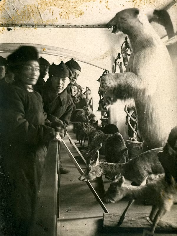 Binh lính Liên Xô chụp ảnh bên chú gấu "khủng".