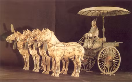 Theo truyền thuyết, hoàng đế cuối cùng của nhà Thương đã băng hà sau khi đốt toàn bộ cung điện cũng như giết nhiều người để an táng cùng vị vua này.