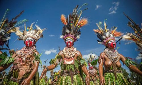 Các bộ tộc thổ dân ở Papua New Guinea thường khoác lên mình trang phục rực rỡ nhất. Theo đó, họ sử dụng lông chim thiên đường để trang trí mũ đội đầu, áo lễ, trang phục truyền thống. Loại lông chim rực rỡ này là biểu tượng của vẻ đẹp và sự quyến rũ.