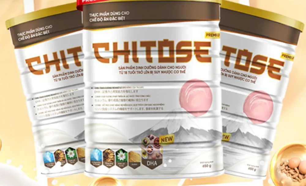 Canh bao thuc pham bo sung Chitose quang cao nhu thuoc chua benh