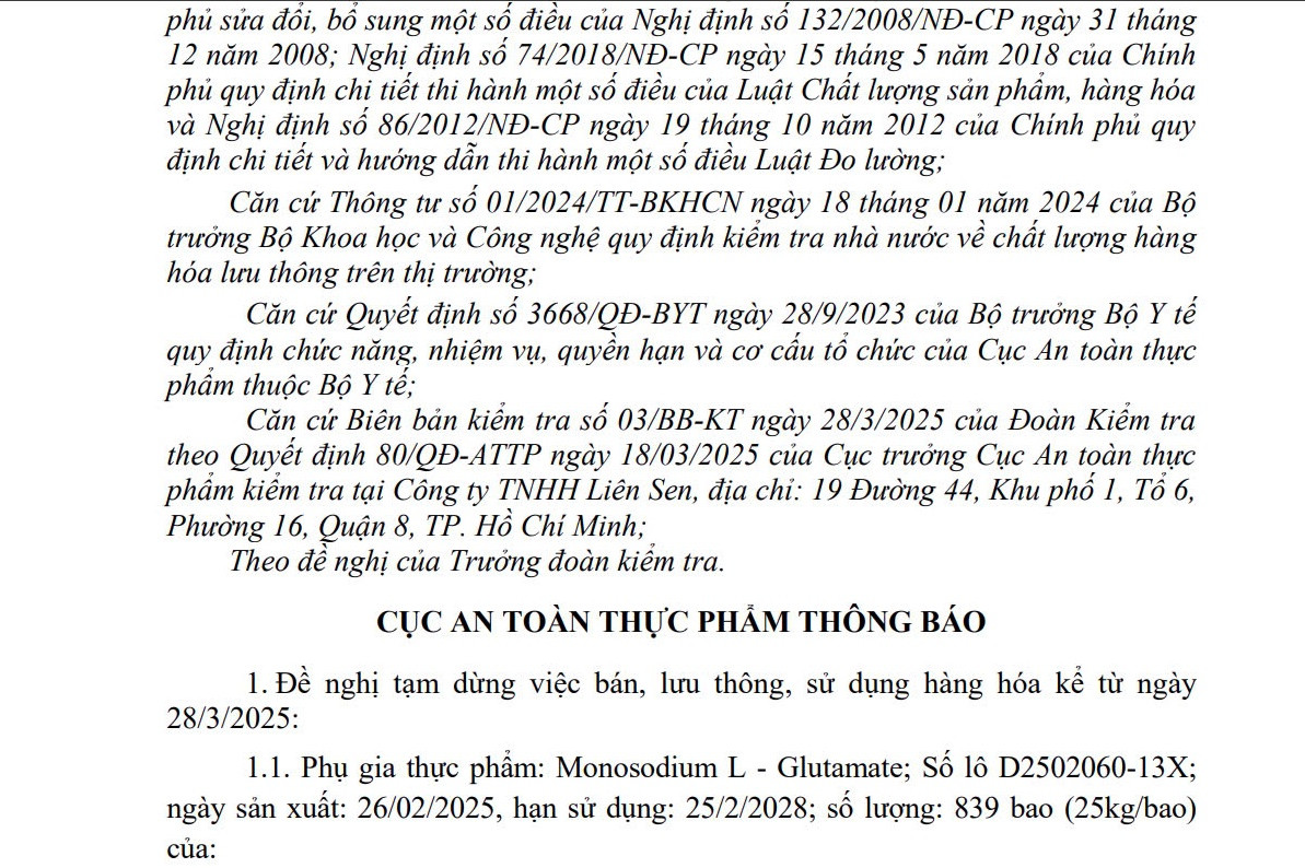 Tạm dừng lưu thông hàng loạt phụ gia thực phẩm vi phạm nhãn mác - Hình 2 Tam dung luu thong hang loat phu gia thuc pham vi pham nhan mac-Hinh-2