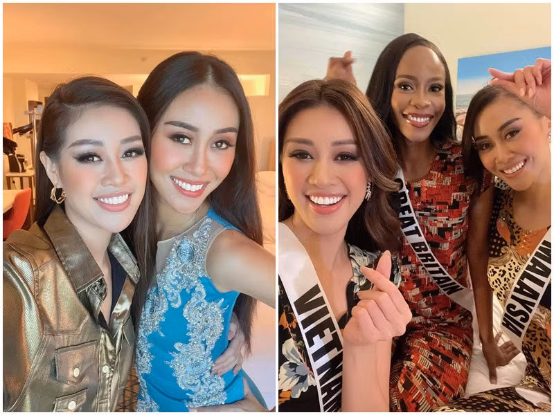 Bên cạnh việc quyết tâm thi đấu, Khánh Vân nỗ lực xây dựng tình bạn ở cuộc thi. Cô nhường cho đại diện Malaysia chọn giá đồ trước, tặng đồ ngủ cho đại diện Anh.