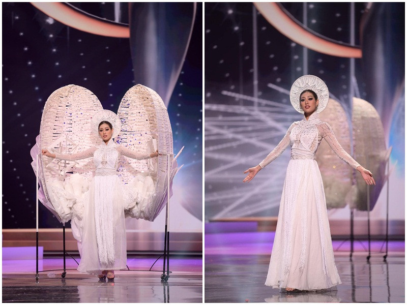 Trong phần thi trang phục dân tộc vào tối ngày 13/5 (giờ Việt Nam), Khánh Vân gặp trục trặc khi chiếc kén bật trở lại khiến cô phải bỏ qua phần tương tác với bánh quay tơ. Nhìn chung, Khánh Vân có phần trình diễn khá tốt. Catriona Gray - Hoa hậu Hoàn vũ Thế giới 2018 xếp "Kén em" là một trong 6 bộ trang phục ấn tượng nhất. Sau phần thi trang phục dân tộc của Khánh Vân, đông đảo sao Việt: Tiểu Vy, Diệu Nhi, BB Trần, Tường Vi... kêu gọi khán giả bình chọn, giúp đại diện Việt Nam giành chiến thắng.