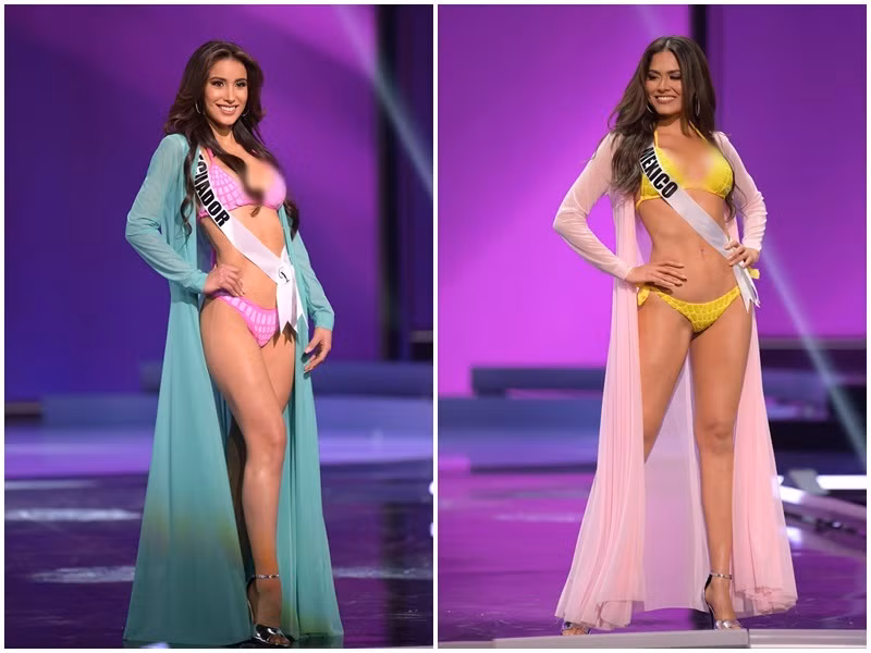 Vóc dáng của hai đại diện Mexico và Ecuador săn chắc, gợi cảm không kém cạnh nhau.