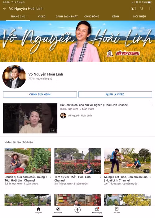 Thời gian qua, Hoài Linh tích cực thực hiện các video đăng trên Youtube. "Tôi siêng lắm, coi từng bình luận một và thả tim, trả lời luôn. Nhiều khi có mấy anh chị, các cháu thắc mắc gì đó thì tôi vào trả lời", anh chia sẻ.